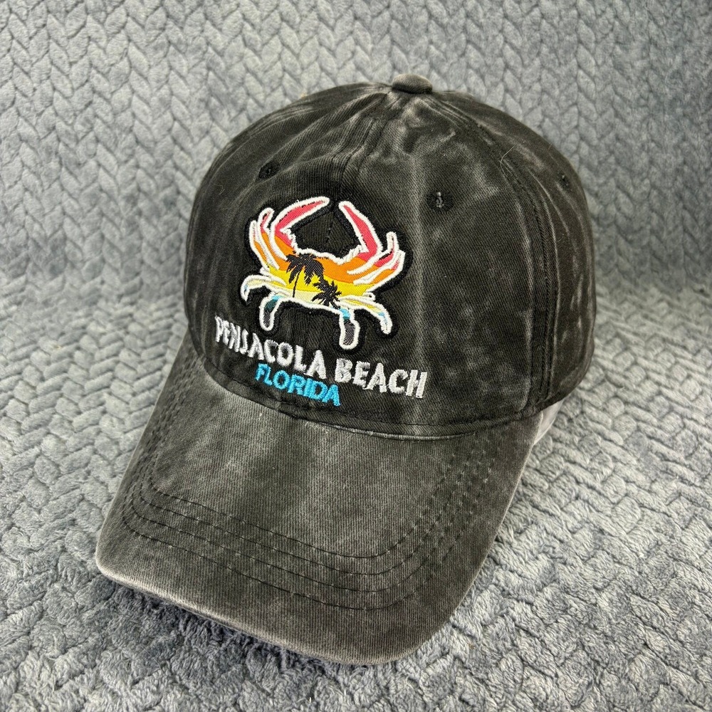 Alvin's Island Pensacola Beach Florida Crab Adjustable OS Faded Black Cap